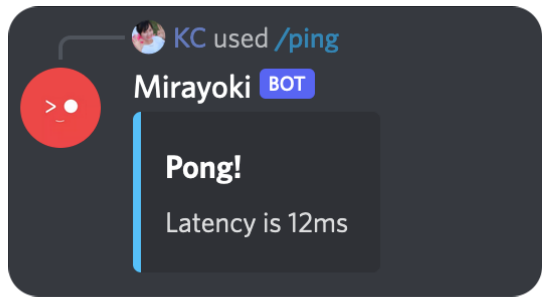 An image showing the ping of Mirayoki